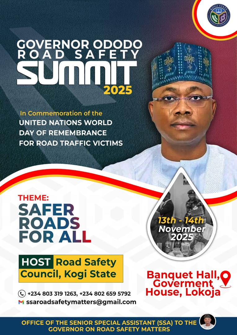 GOVERNOR ODODO SET TO HOST LANDMARK ROAD SAFETY SUMMIT IN KOGI STATE